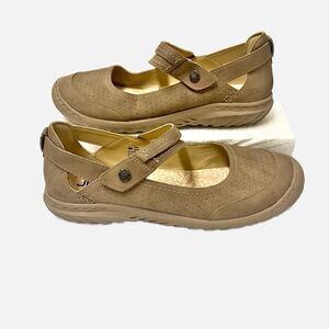 JBU By Jambu Fawn Mary Jane Comfort Flats  Taupe Hook & Loop  Size 9